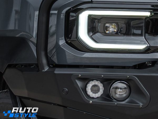 Cản Trước Hamer Land Cruiser FJ AM106-PT-FJ26 King Series Plus: Khung Triple-Loop, Bệ Tời 12.000 lbs, LED E-Mark