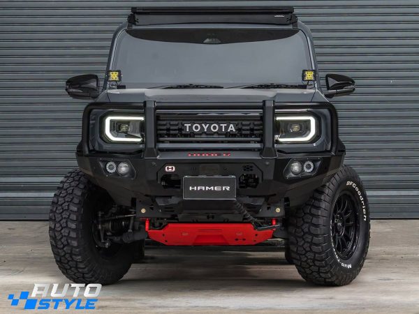 Cản Trước Hamer Land Cruiser FJ AM106-PT-FJ26 King Series Plus: Khung Triple-Loop, Bệ Tời 12.000 lbs, LED E-Mark