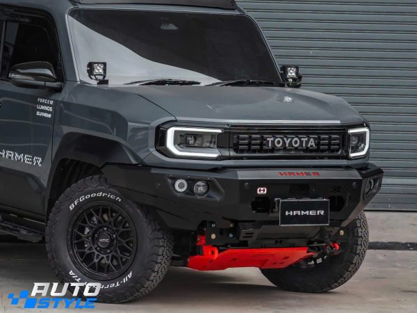 Giáp Gầm Hamer Land Cruiser FJ H001-RGR24: 3 Tấm Thép 3mm Bảo Vệ Két Nước, Cacte, Hộp Số – Lắp Bolt-on