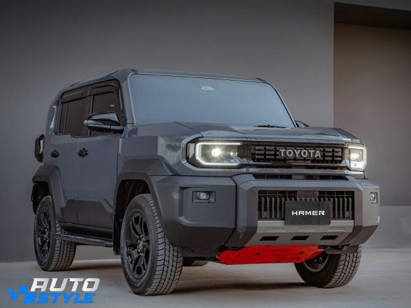 Giáp Gầm Hamer Land Cruiser FJ H001-RGR24: 3 Tấm Thép 3mm Bảo Vệ Két Nước, Cacte, Hộp Số – Lắp Bolt-on